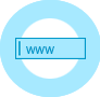 Icono de un cuadro de búsqueda con www en su interior